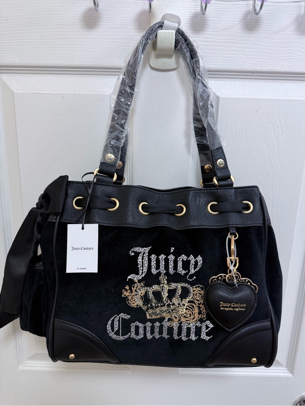 NWT Juicy Couture Royal Bloom Tote with Heart Charm